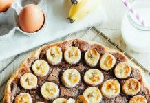 Tarta de chocolate y plátano