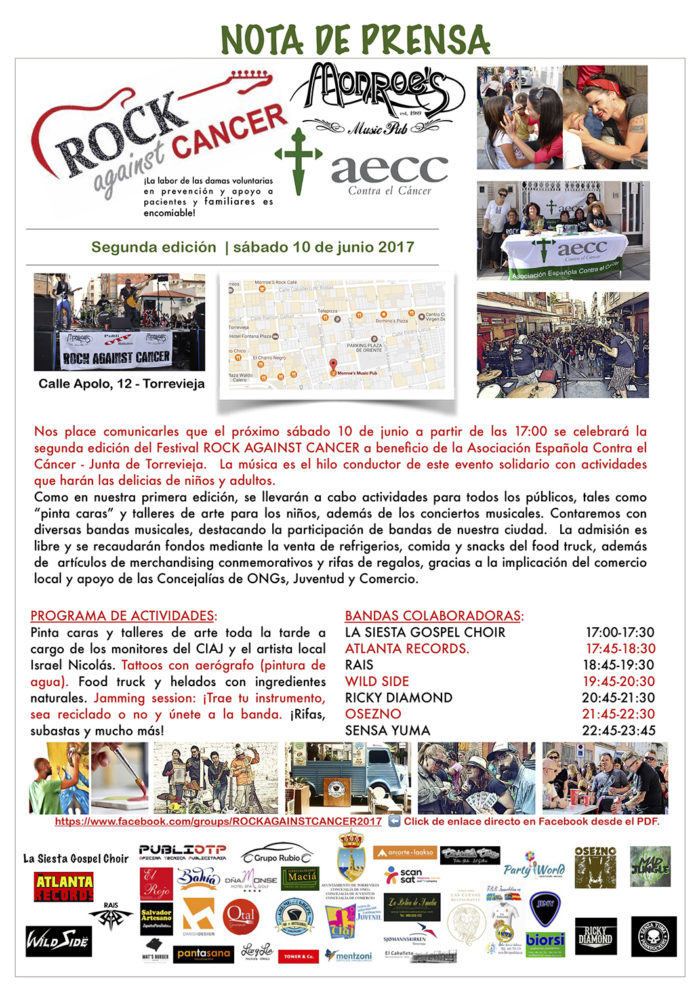 Nota de prensa ROCK AGAINST CANCER 2017 copia